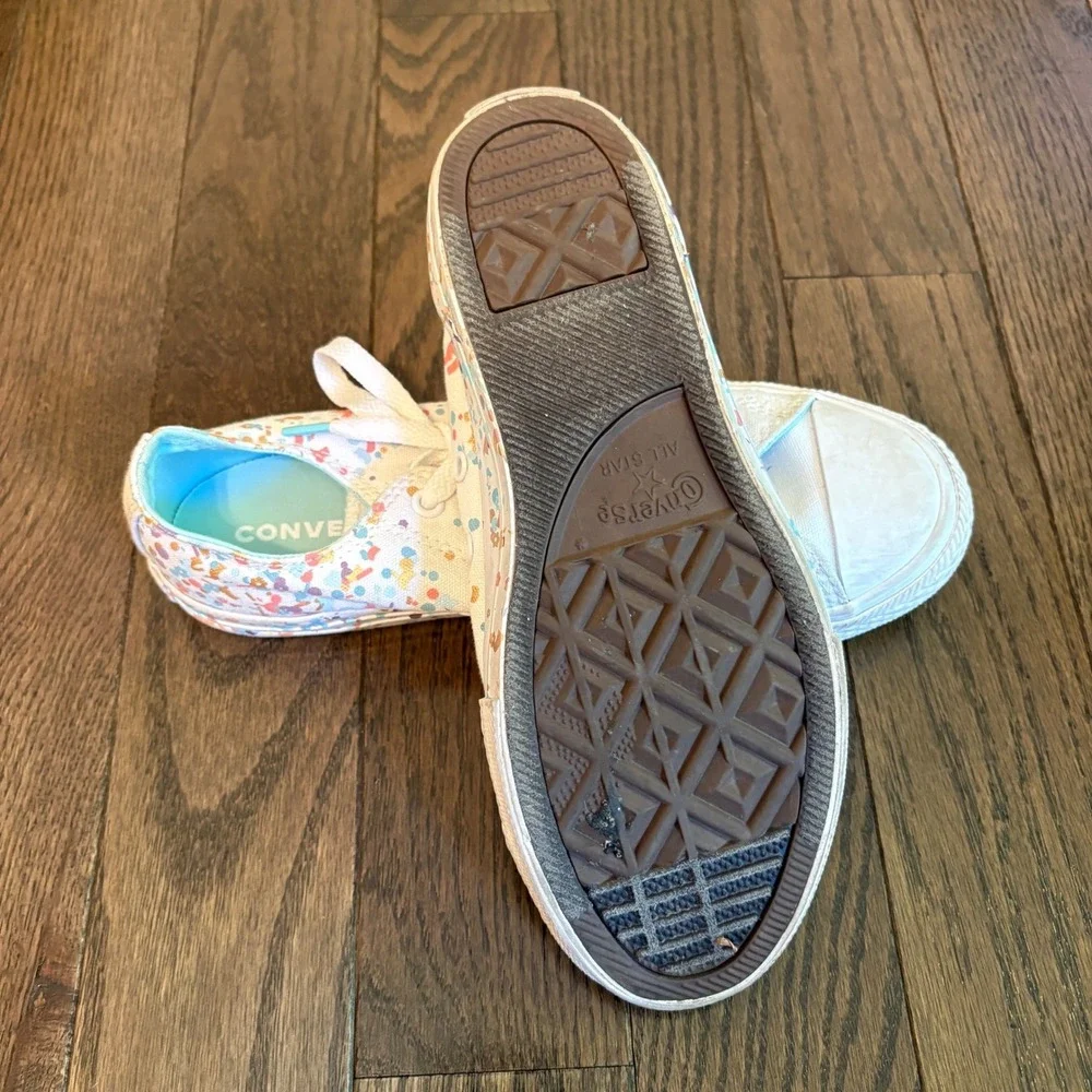 Converse‎ All Star Junior Size 4 Sneakers Shoes Floral Confetti Multicolor Cute